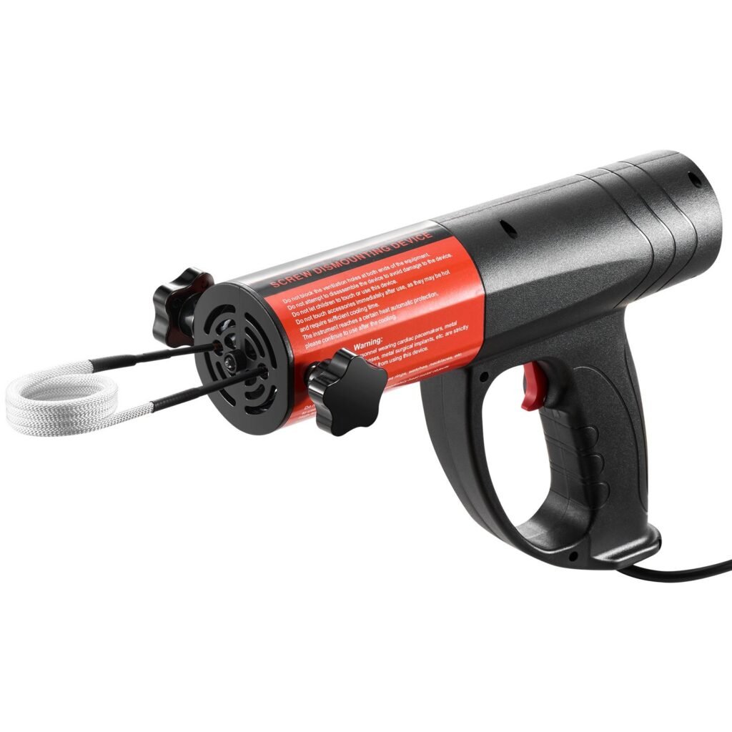 Induction Heater Bolt Removal, 1500W 110V Magnetic Induction Heater Kit, Handheld Nut Buster Tool, Mini Heating Machine For Rusty Screw Removing, Car Garage Repairing Tools With 8 Coil And Box