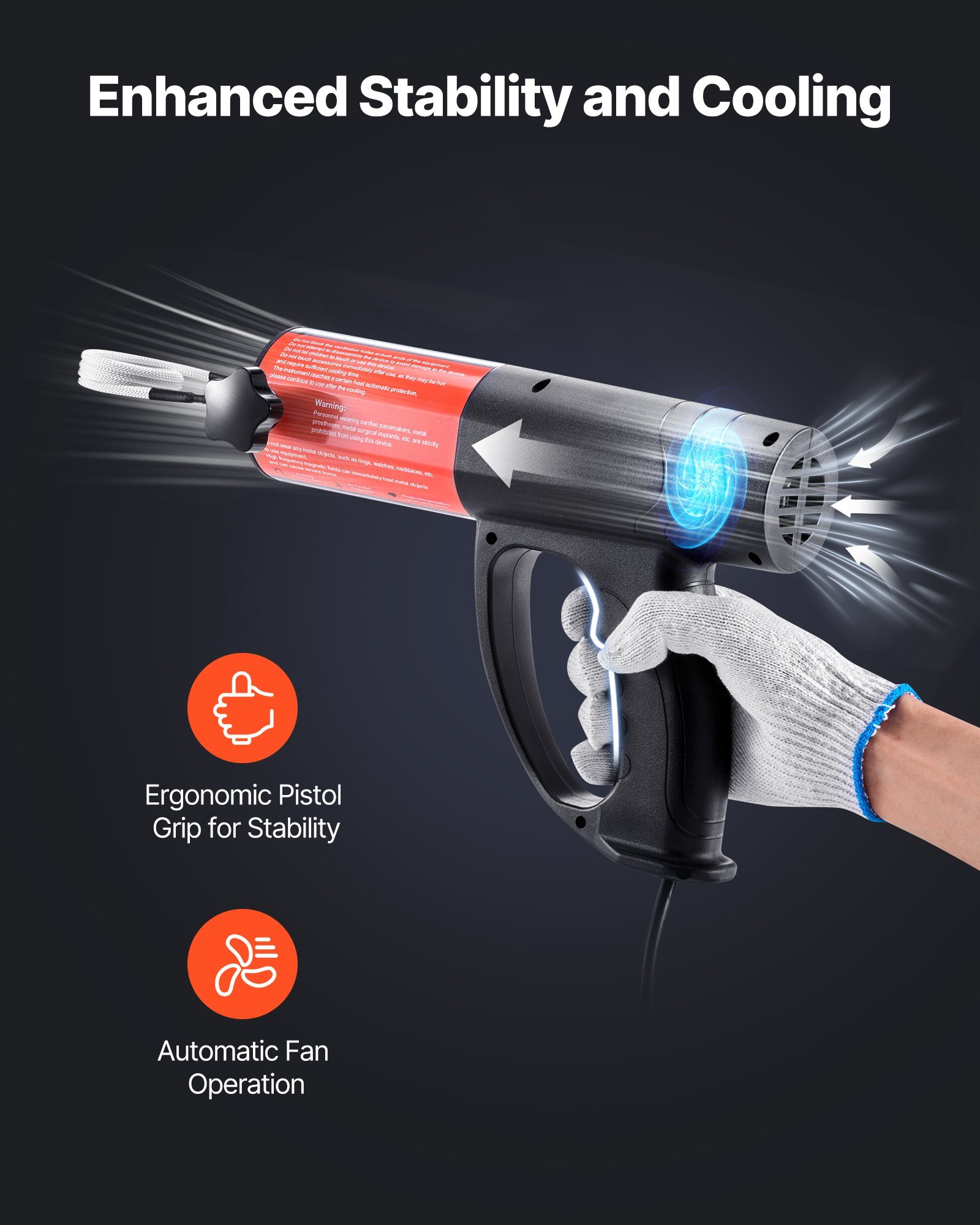 Induction Heater Bolt Removal, 1500W 110V Magnetic Induction Heater Kit, Handheld Nut Buster Tool, Mini Heating Machine For Rusty Screw Removing, Car Garage Repairing Tools With 8 Coil And Box - Image 4
