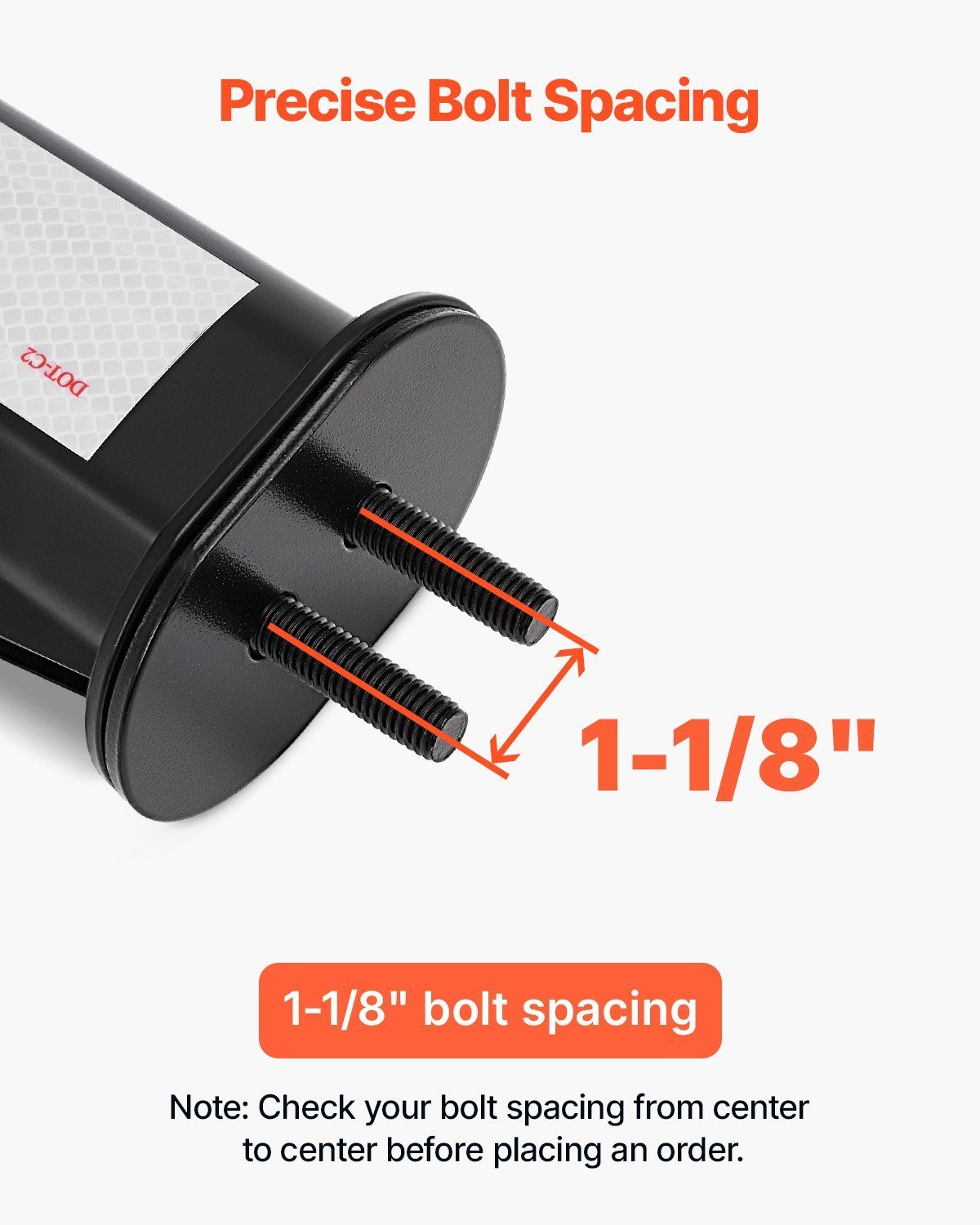 Angled Spring Loaded Mud Flap Hangers, 1-1/8" Bolt Spacing Mudflap Hangers For Semi Trucks, 1 Pair Heavy Duty Semi Truck Mud Flap Hanger Set With Reflective Strips, Black - Image 5