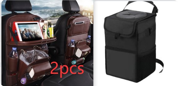 PU Leather Car Storage Bag Multifunction Seat Back Tray Hanging Bag Waterproof Car Organizer Automotive Interior Accessories - Image 4