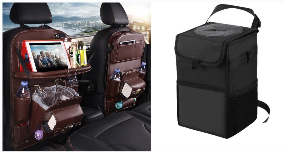 PU Leather Car Storage Bag Multifunction Seat Back Tray Hanging Bag Waterproof Car Organizer Automotive Interior Accessories - Image 10