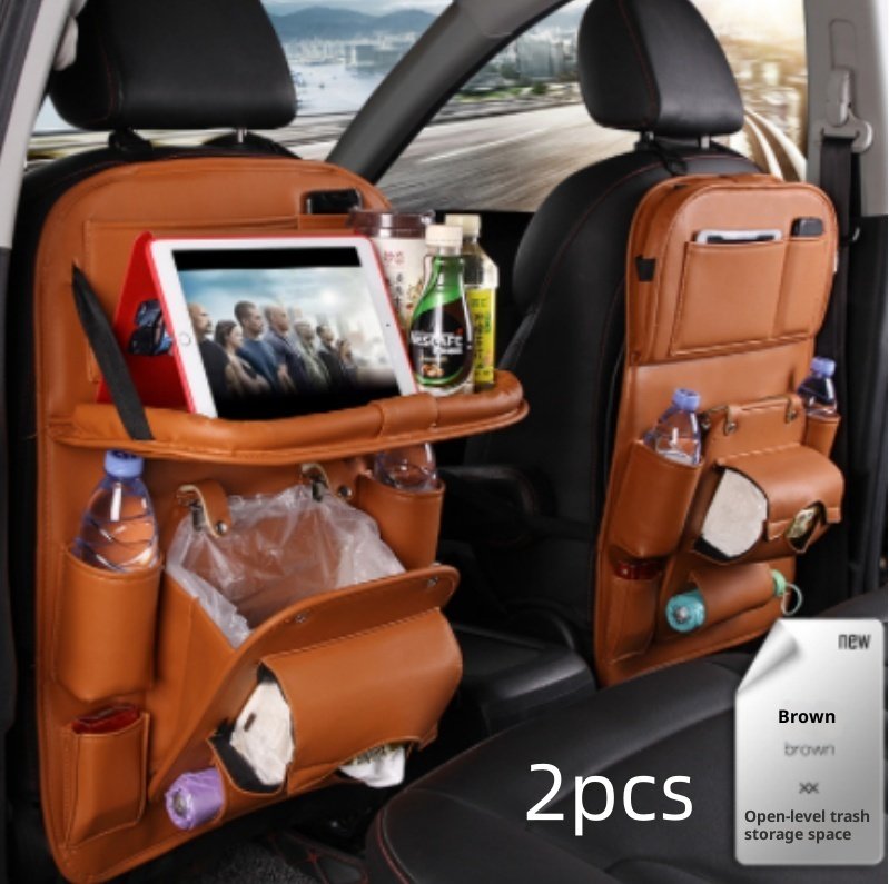 PU Leather Car Storage Bag Multifunction Seat Back Tray Hanging Bag Waterproof Car Organizer Automotive Interior Accessories - Image 8