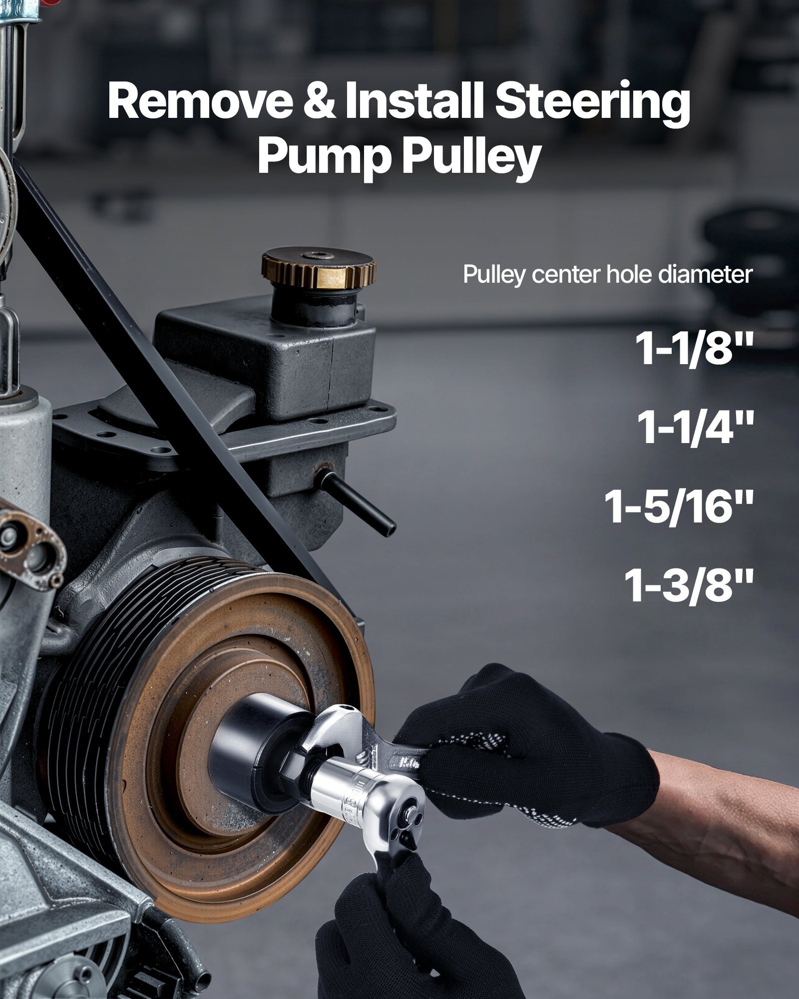Power Steering Pump Pulley Puller & Installer Tool Set — 7-Piece - Image 3