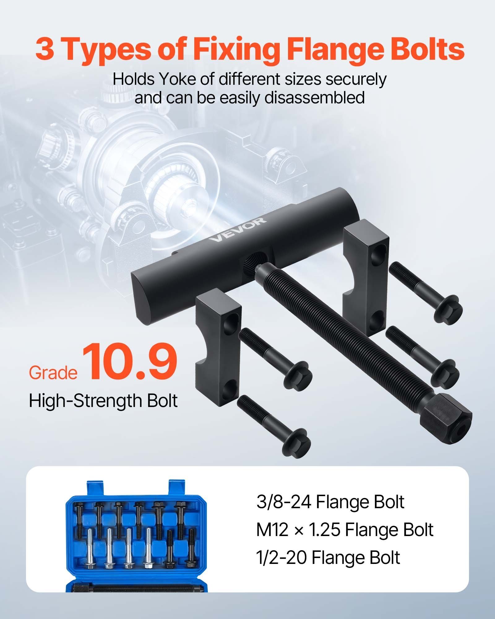 Yoke Puller, Made For Class 6-8 Transportation Trucks And Equipment, Heavy Duty Yoke Removal Tool Kit, Automotive Yoke Puller Kit Compatible With Kenworth, Peterbilt, Freightliner, Mack, Volvo - Image 2