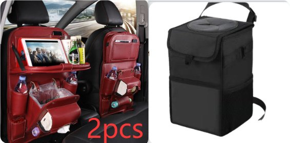 PU Leather Car Storage Bag Multifunction Seat Back Tray Hanging Bag Waterproof Car Organizer Automotive Interior Accessories - Image 3
