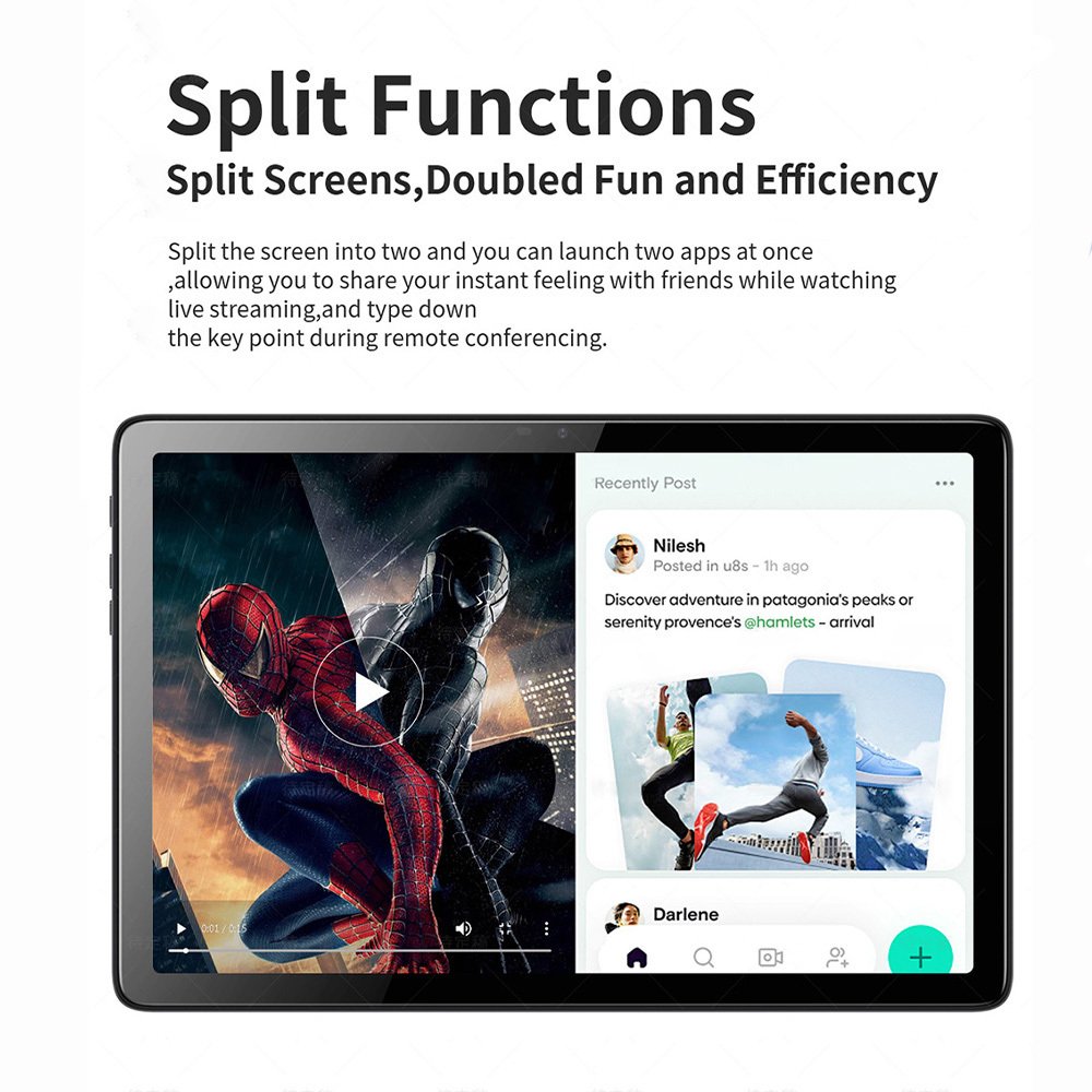 G-tab T11 Android 14 Tablet 10.1 Inch 1280&800 IPS Screen Unisoc T606 8 Core Max 1.6GHz 8GB RAM 4GB&4GB Expansion128GB ROM 2.4&5GHz WiFi Bluetooth 5.0 6580mAh Battery 8MP&13MP Camera Dual 4G - Image 6