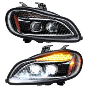 Black Headlights Compatible With 2004-2013 Freightliner M2 LED